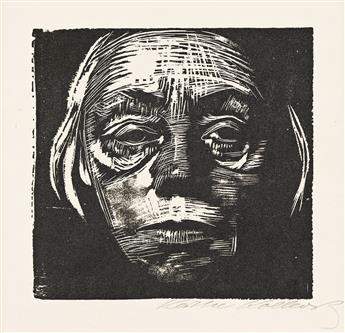 KÄTHE KOLLWITZ Selbstbildnis von vorn.                                                                                                           